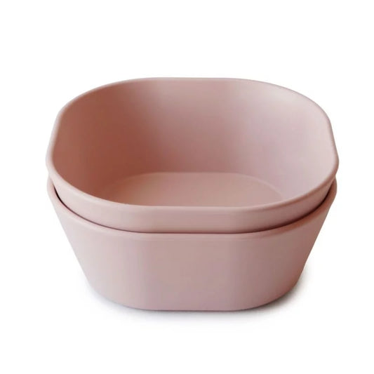 Mushie: set 2 bowl square blush