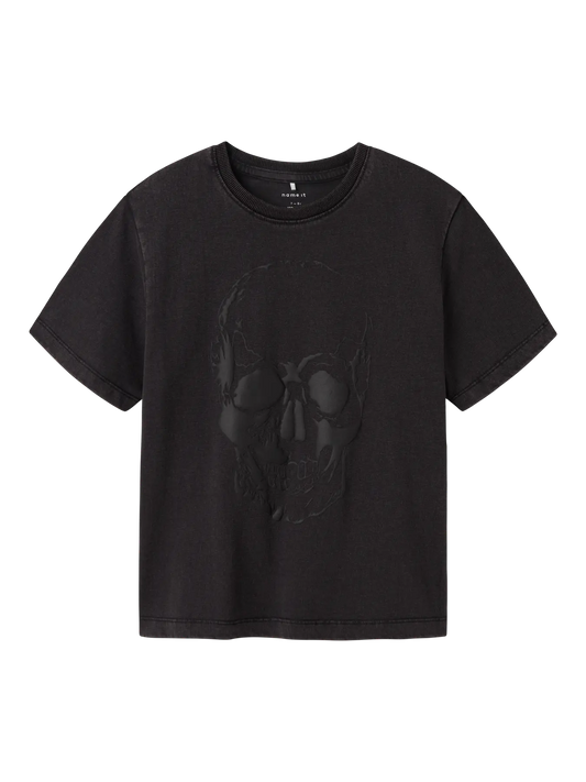 Name it: t-shirt loose fit scull zwart