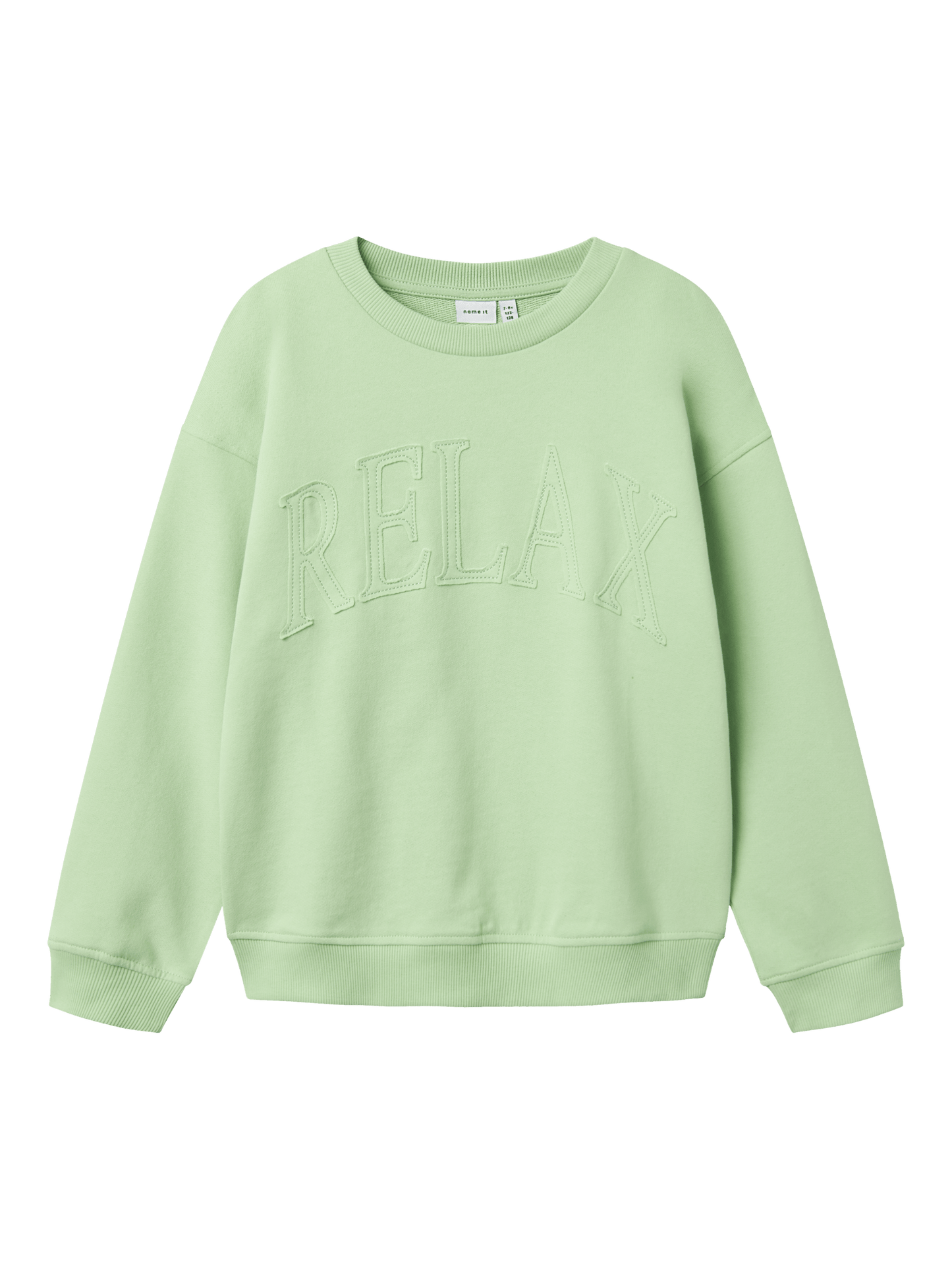 Name it: sweater green " RELAX"