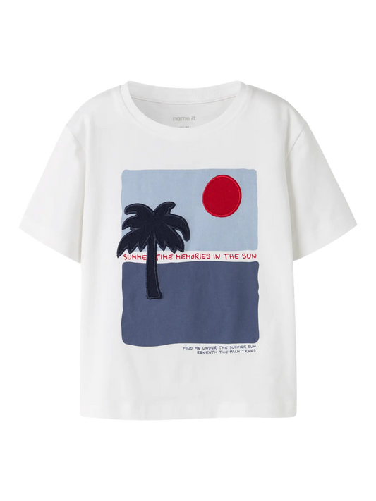 Name it: Shirt "Palmtree" white