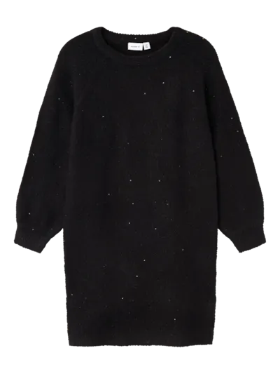 Name it: knit dress black + glitter