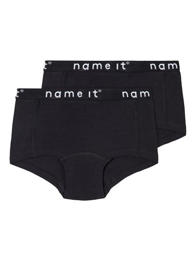Name it: Noos collectie:NKFSHORT HIPSTER 2P BLACK-BLACK