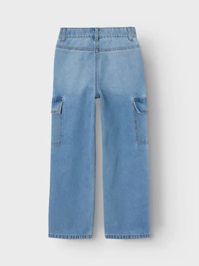 Name it:SOFIA: Wide Jeans with pocket: Light Blue Denim