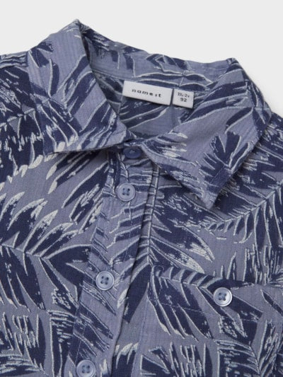 Name it: hemdje loose fit,  palm blauw