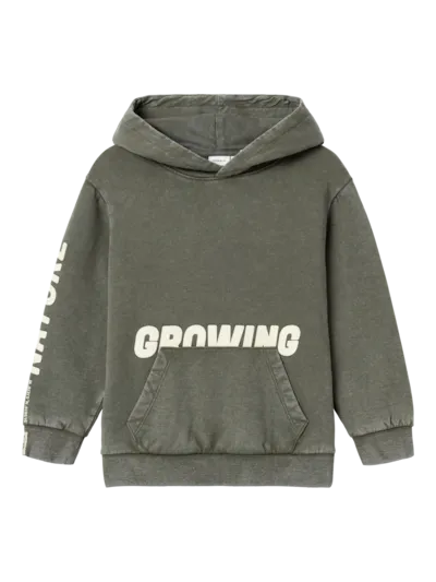 Name it: Hoodie sweater "growing" groen