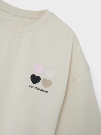 Name it: oversized t-shirt: live your dream offwhite