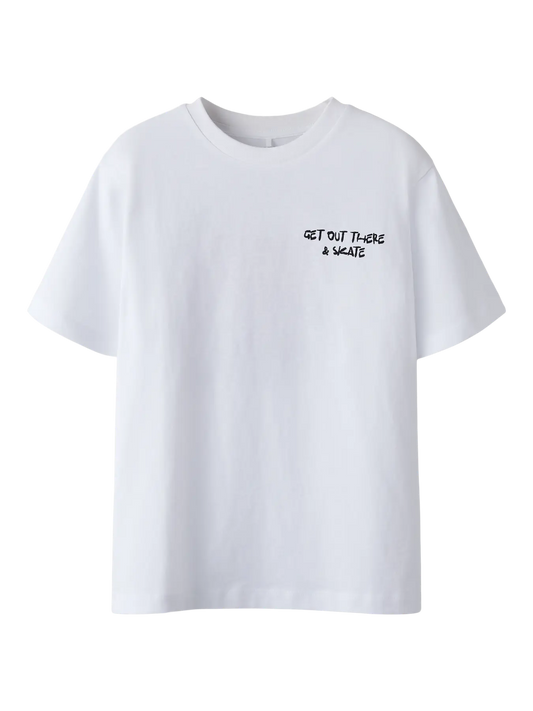 Name it: t-shirt loose fit: white skate met backprint