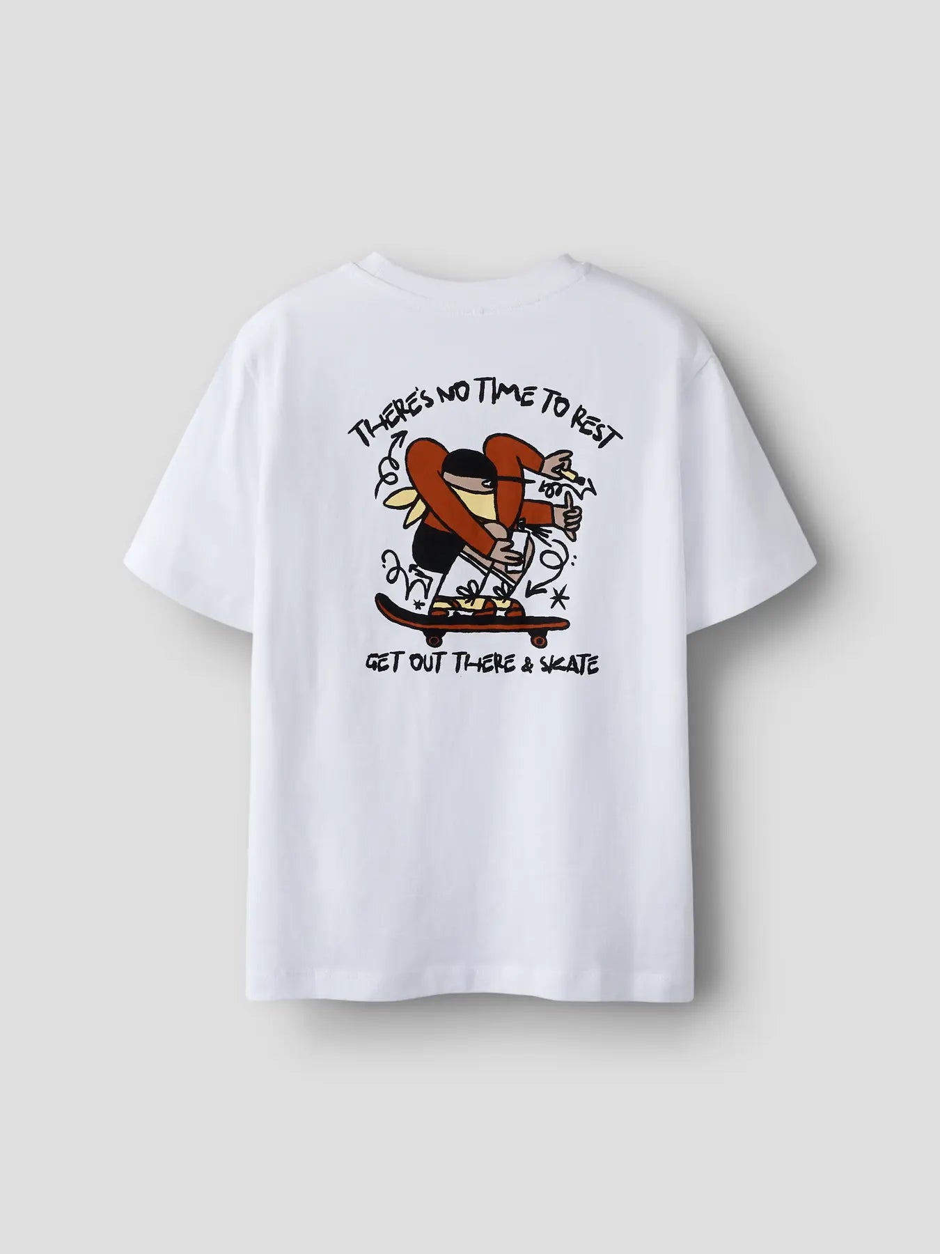 Name it: t-shirt loose fit: white skate met backprint