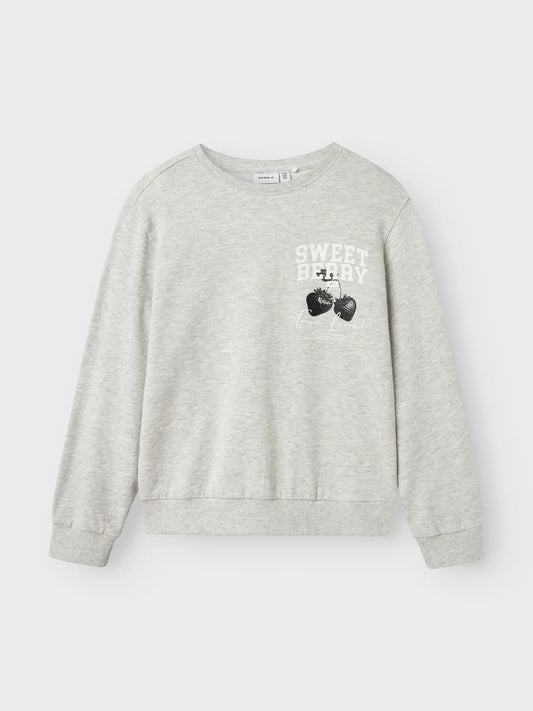 Name it: Sweater aardbeien grijs
