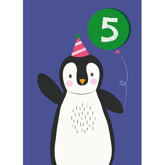 REX: verjaardagskaart pinguin