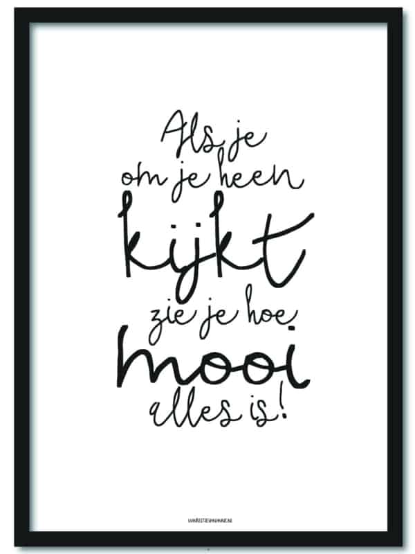 Poster A4: Als je om je heen kijkt.