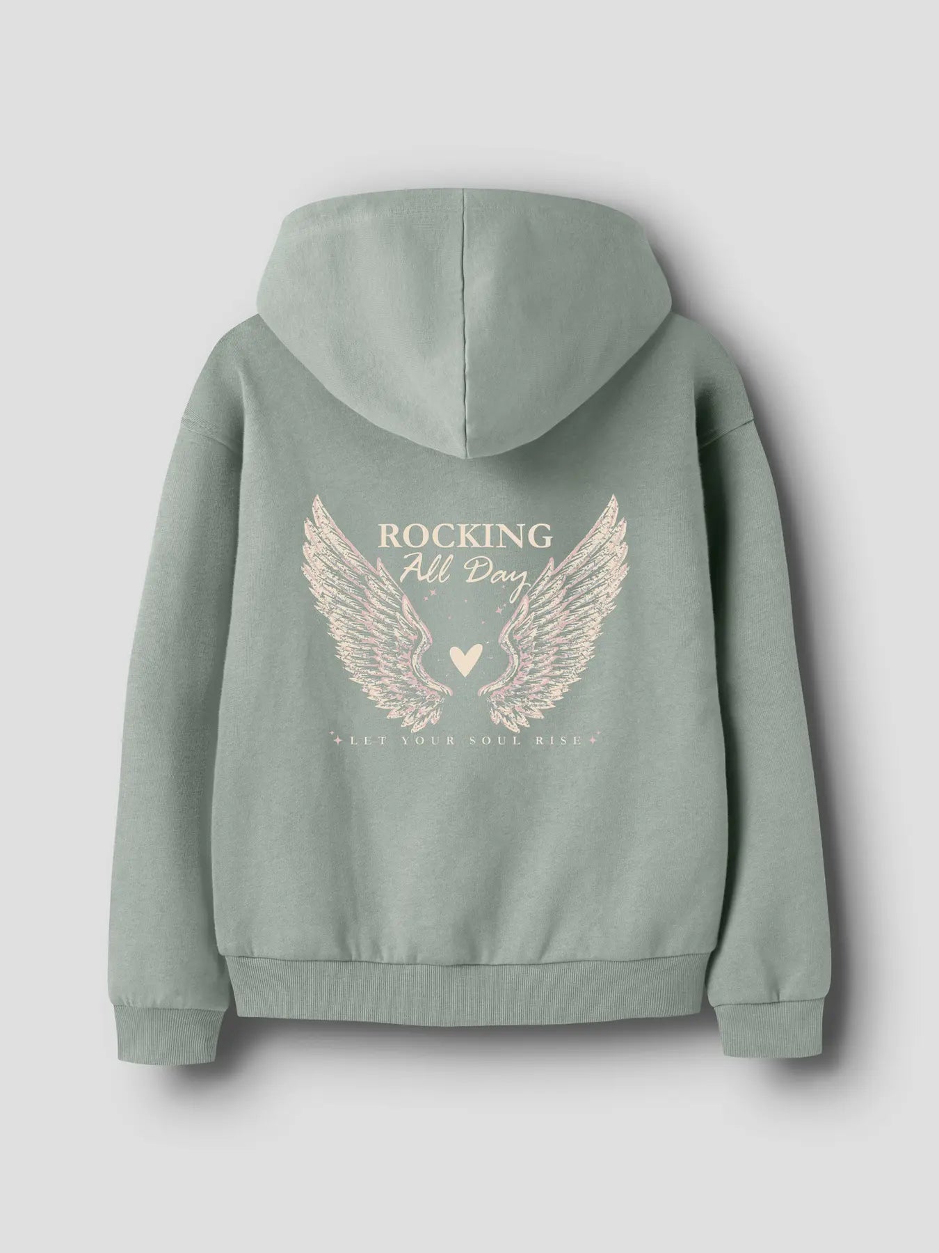 Name it: Hoodie "Rocking all day" green