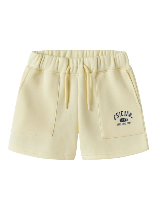 Name it: sweat short light geel