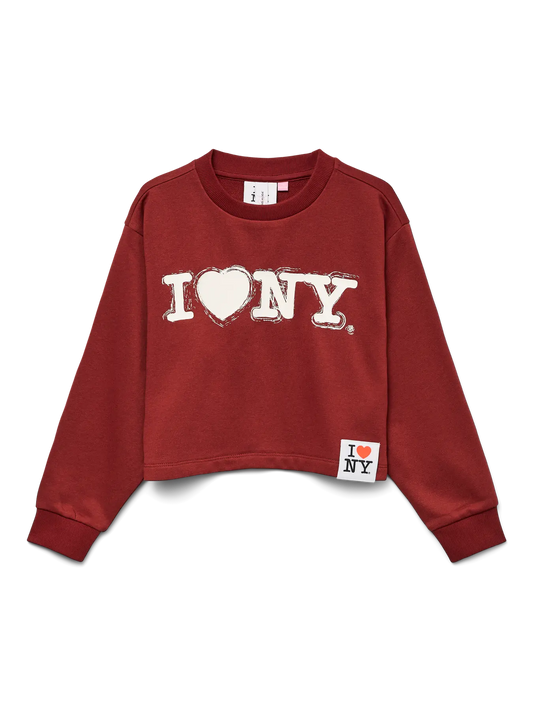 Vero Moda girl : sweater New York burgundy