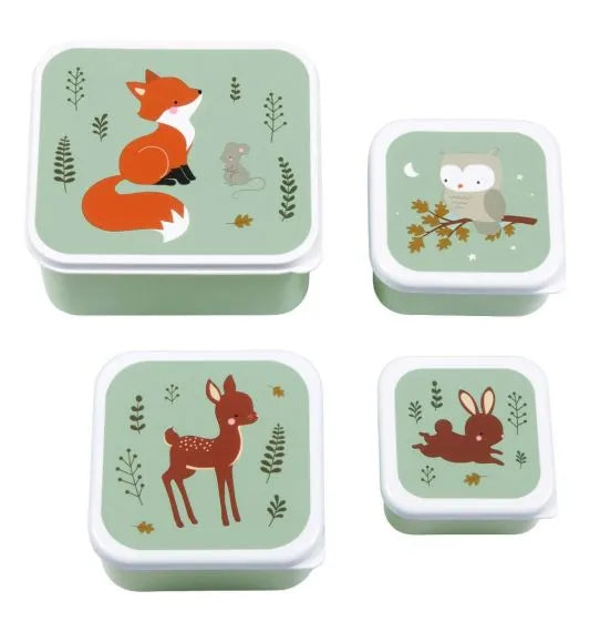 A Little Lovely Company: Lunch & snack box set: bosvriendjes