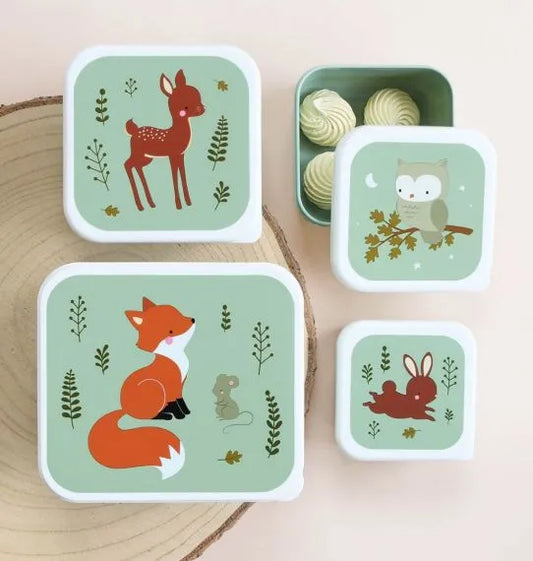 A Little Lovely Company: Lunch & snack box set: bosvriendjes