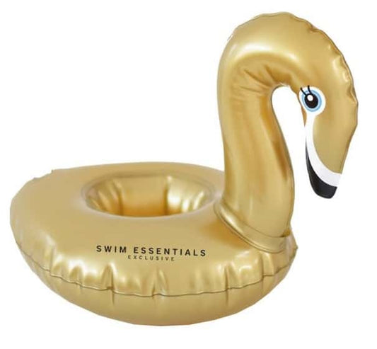 Swim essentials:Opblaasbare bekerhouder Gouden zwaan