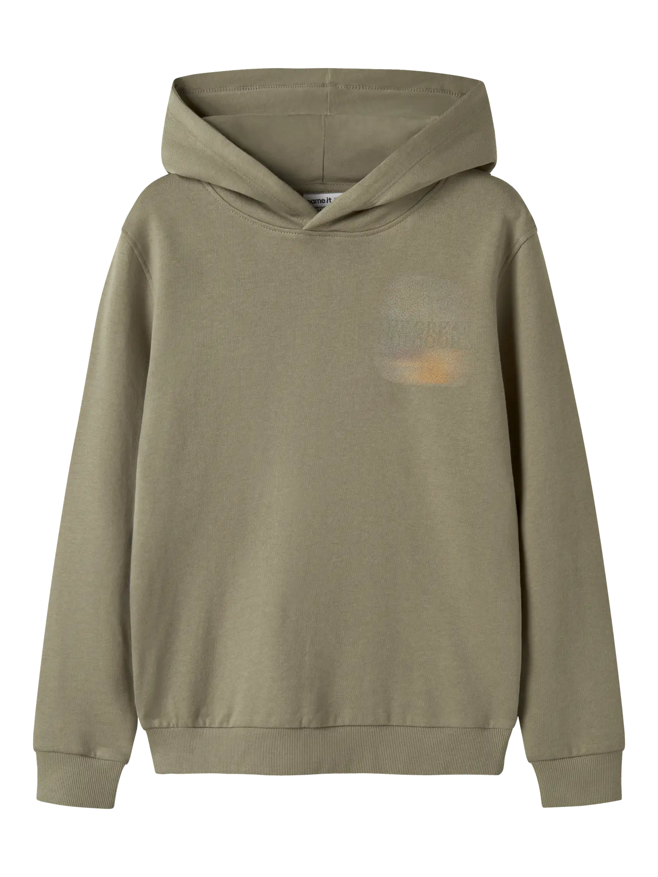 Name it: Hoodie green "Exploring"