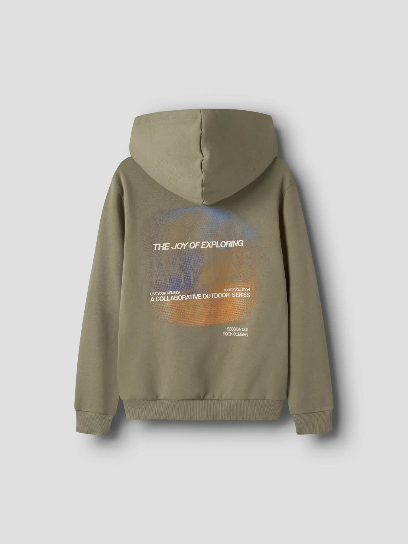 Name it: Hoodie green "Exploring"