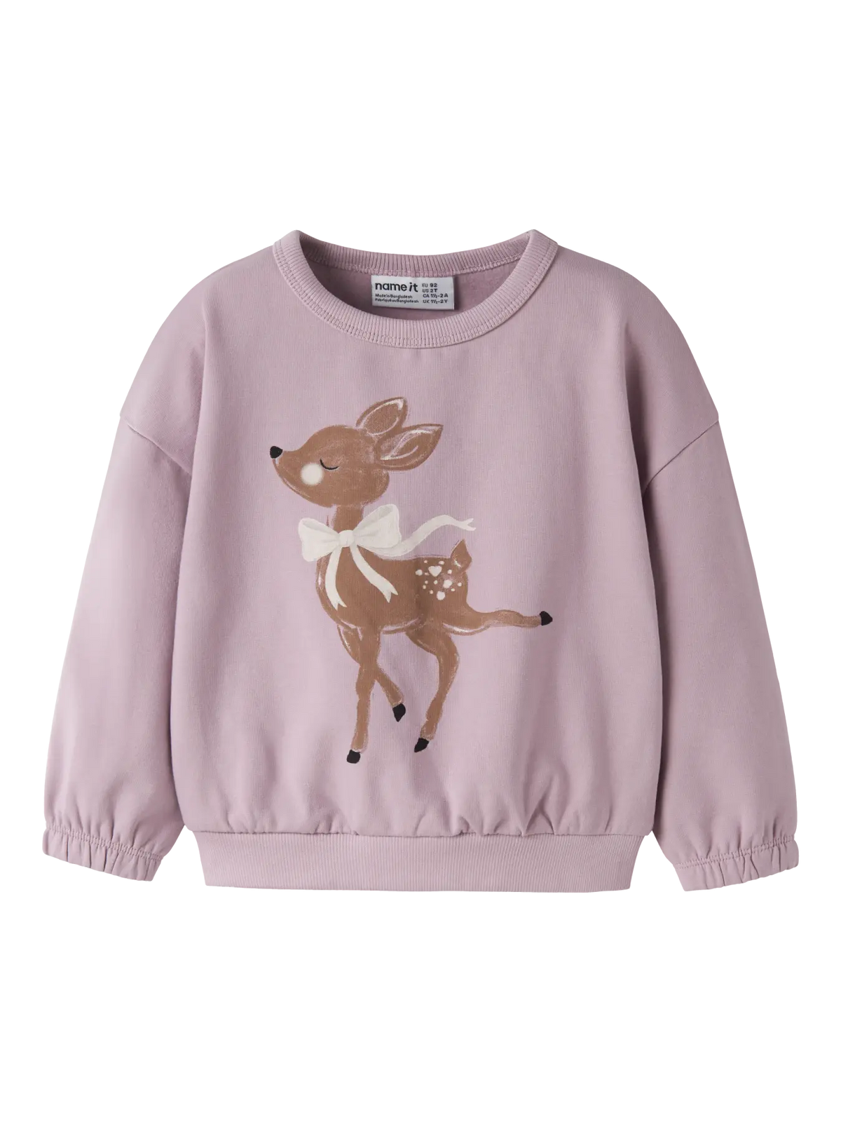 Name it: Sweater dear pink with backprint