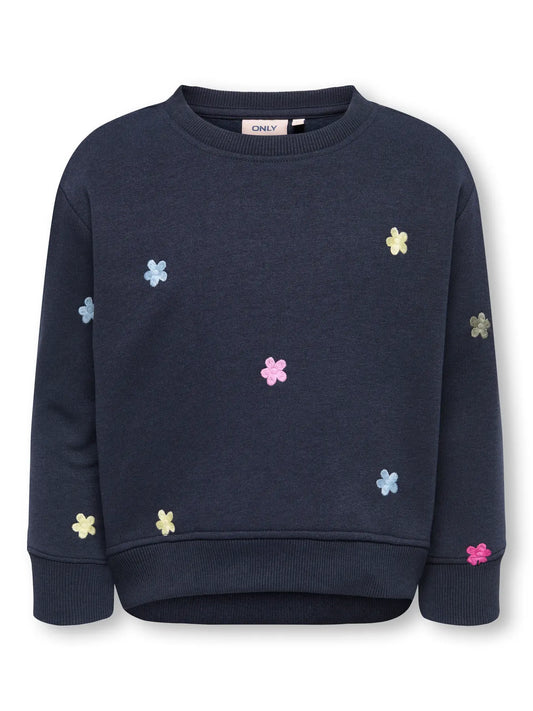 KidsOnly: sweater bloempjes navy