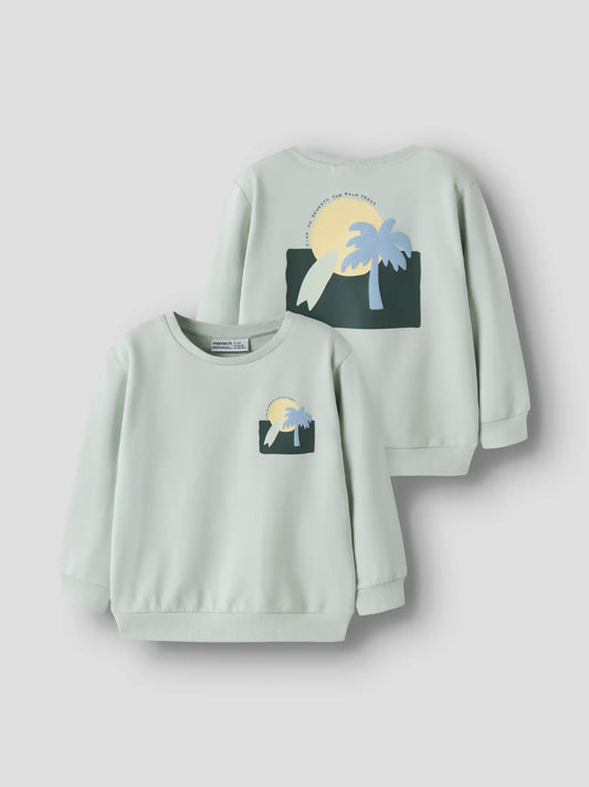 Name it: Sweater "Palmtree" pale aqua