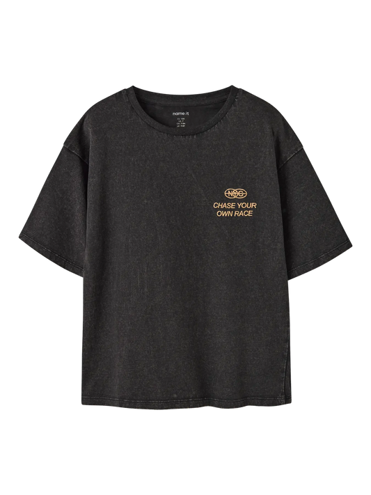 Name it: Shirt loose fit black "Own race"