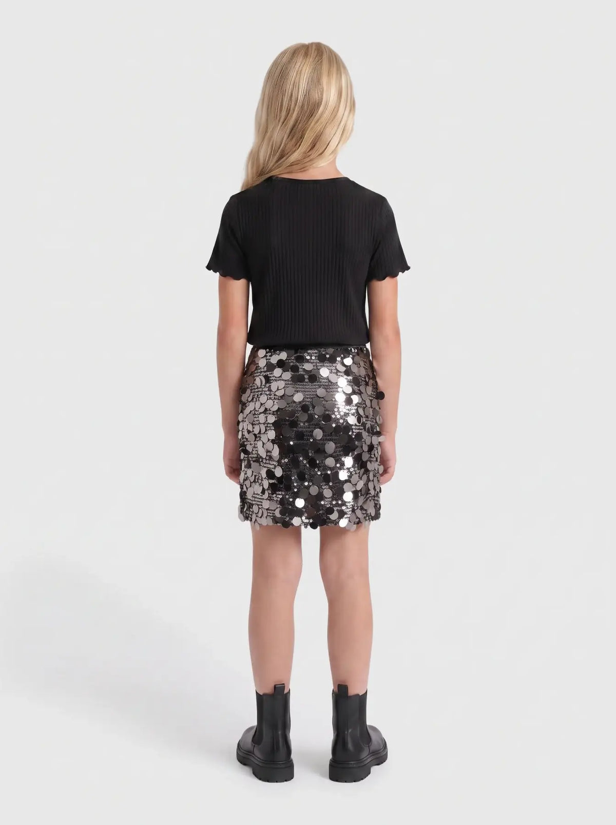 KidsOnly: skirt silver with glitter
