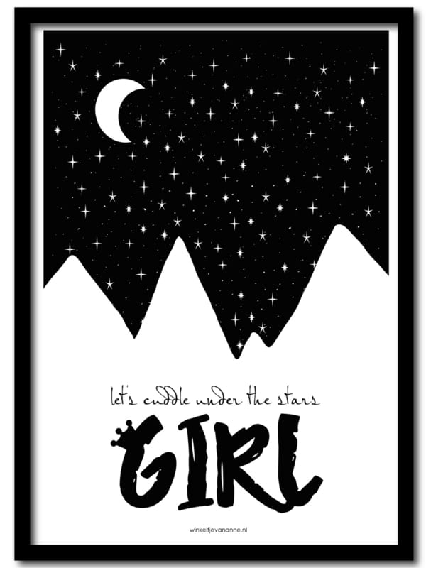 Poster A3:Cuddle under the stars girls