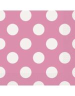 Papieren servietten roze met witte stip