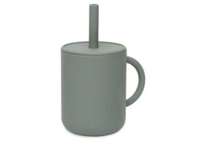 Jollein:Drinkbeker Met Rietje Siliconen - ash green