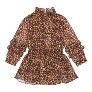 Koko Noko: dress leopard dusty pink maat 110