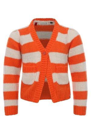 Looxs: knitted blockstripe cardigan tangerine